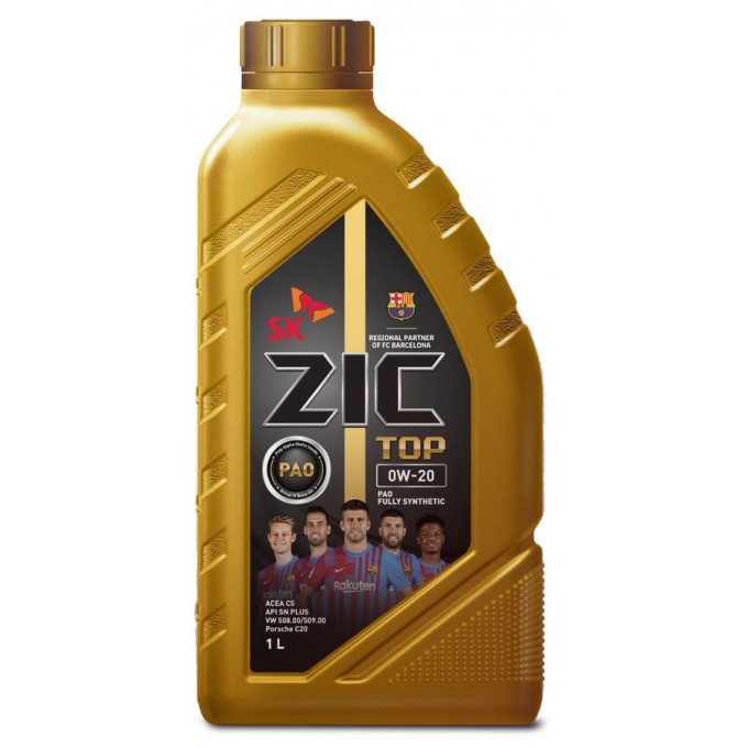 ZIC TOP 0W20 (1L)_масло моторное! синт.API SN Plus, ACEA C5, VW 508.00/509.00, Porsche C-2 132679