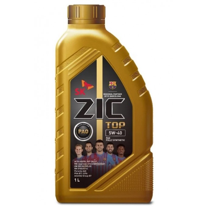 ZIC Масло ZIC 5/40 TOP API SP ACEA A3/B4 синтетическое 1 л 132682